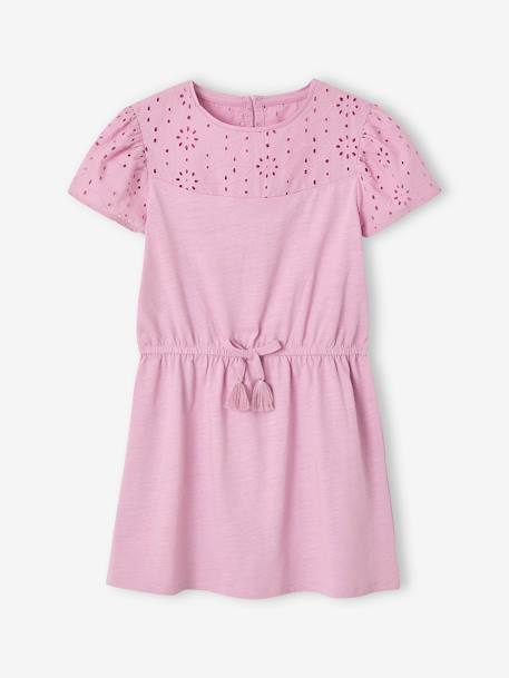 Robe détails en broderie anglaise fille bleu pâle+corail+lilas+mauve+vert sauge 10 - vertbaudet enfant 