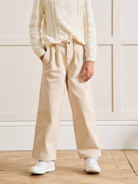 Pantalon large fille sable 3 - vertbaudet enfant 