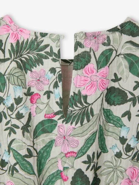 Robe en gaze de coton imprimée fille vert sauge 5 - vertbaudet enfant 