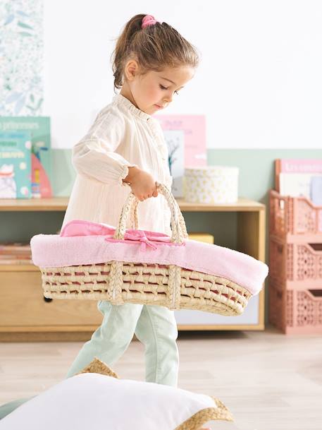 Ensemble couffin peluche pour poupon 36/42 cm rose 4 - vertbaudet enfant 