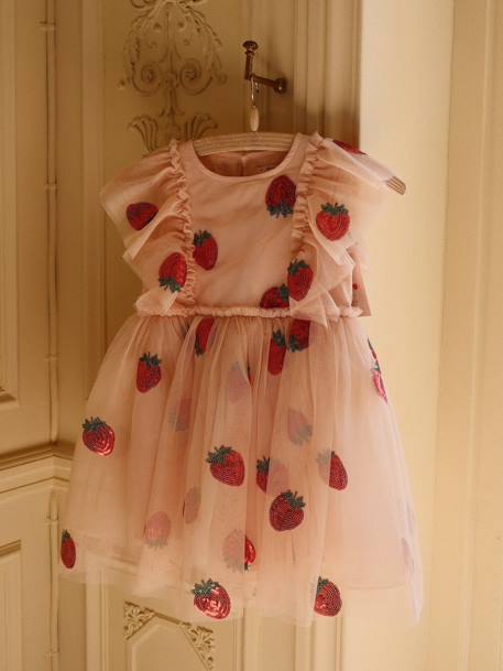 Robe à volants et sequins Yvonne rose 6 - vertbaudet enfant 