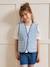 Veste matelassée sans manches fille vichy brodé carreaux bleu 4 - vertbaudet enfant 