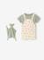 Coffret 3 pièces tee-shirt + salopette personnalisable + doudou bébé vert sauge 2 - vertbaudet enfant 