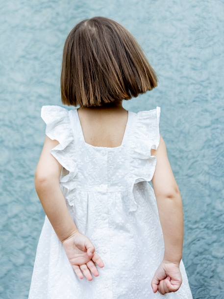 Robe brodée Sarah fille - cortège Plume - écru 5 - vertbaudet enfant 