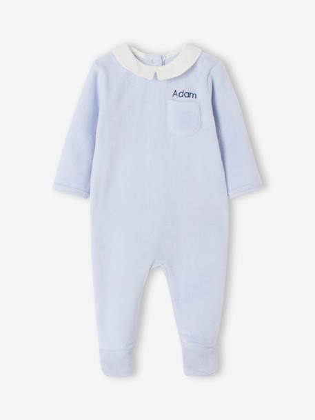 Pyjama bébé en velours personnalisable bleu ciel 5 - vertbaudet enfant 