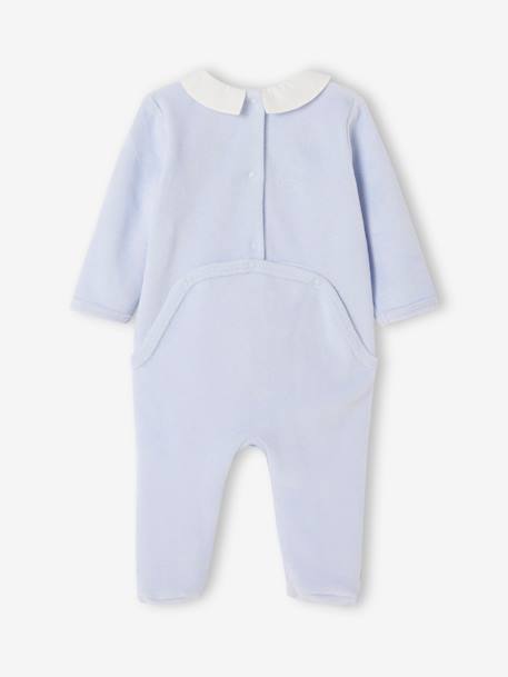 Pyjama bébé en velours personnalisable bleu ciel 2 - vertbaudet enfant 