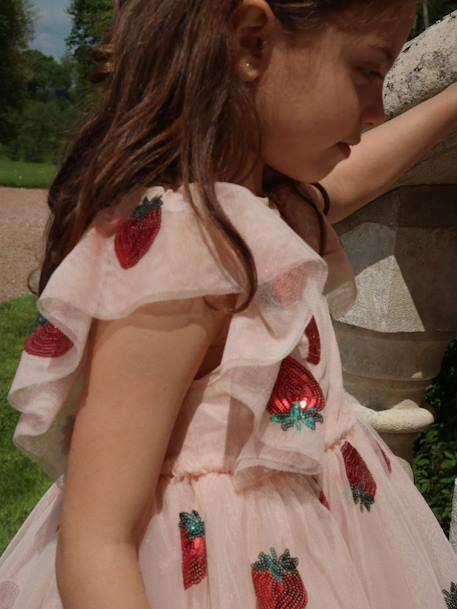 Robe à volants et sequins Yvonne rose 8 - vertbaudet enfant 