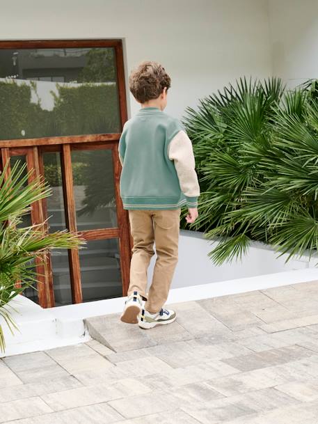 Sweat garçon molleton style teddy badge en bouclettes. anthracite+marine+vert émeraude+vert sapin 16 - vertbaudet enfant 