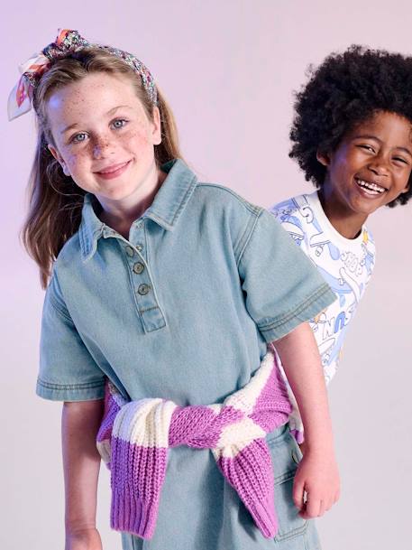 Robe en jean fille bleu clair 7 - vertbaudet enfant 
