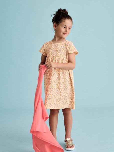 Ensemble fille robe + gilet mauve+rose+rose imprimé 12 - vertbaudet enfant 