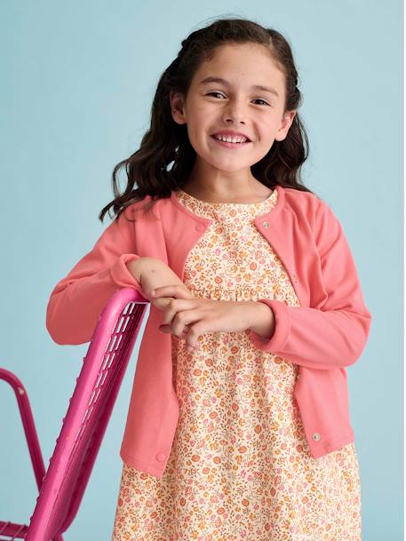 Ensemble fille robe + gilet mauve+rose+rose imprimé 7 - vertbaudet enfant 