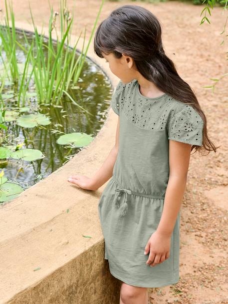 Robe détails en broderie anglaise fille bleu pâle+corail+lilas+mauve+vert sauge 26 - vertbaudet enfant 