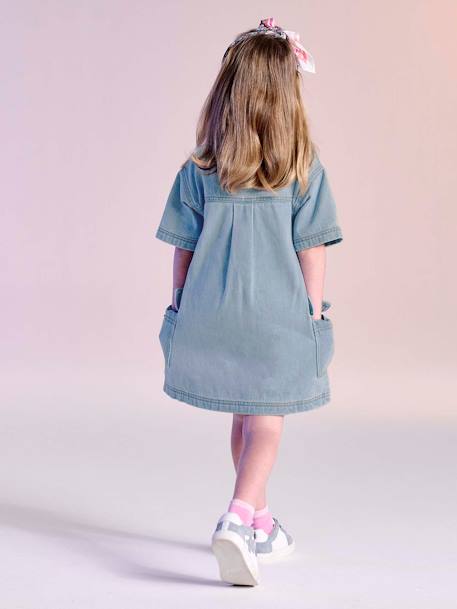 Robe en jean fille bleu clair 8 - vertbaudet enfant 