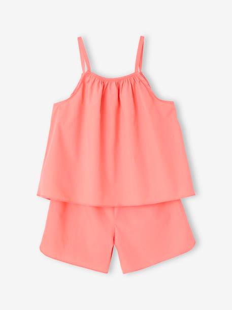 Pyjashort fille volant brodé corail 5 - vertbaudet enfant 