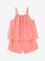 Pyjashort fille volant brodé corail 5 - vertbaudet enfant 