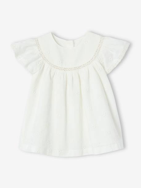Ensemble naissance en broderie anglaise robe, culotte et bandeau écru 2 - vertbaudet enfant 