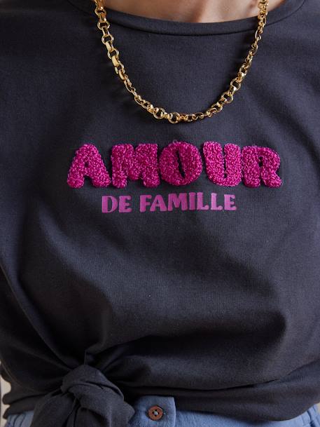 Tee-shirt grossesse et allaitement à message en coton bio GRIS FONCE UNI AVEC DECOR 3 - vertbaudet enfant 