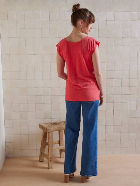 T-shirt de grossesse devant/dos en lin mélangé grenadine+vieux rose 6 - vertbaudet enfant 