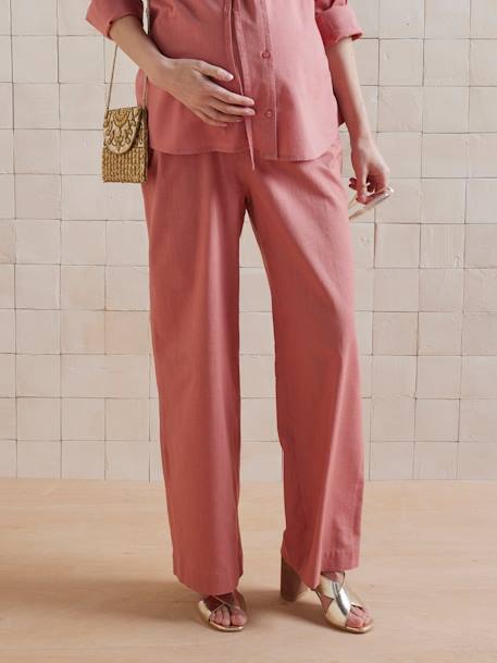 Pantalon de grossesse large effet lin tomette 3 - vertbaudet enfant 