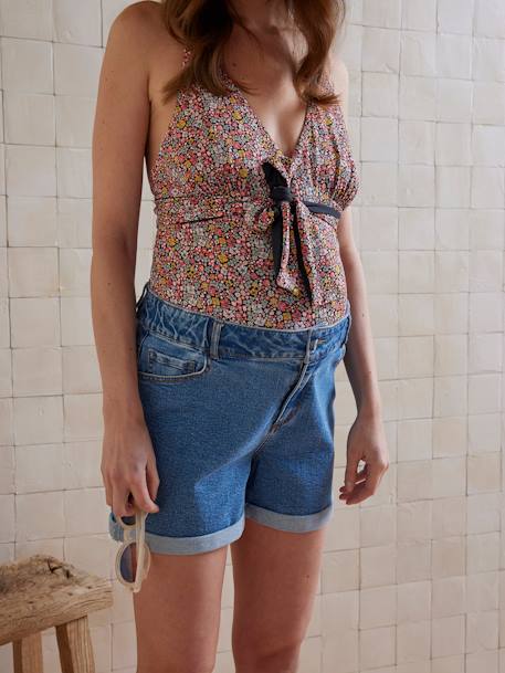 Short denim coupe mom Before and After stone 3 - vertbaudet enfant 