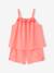 Pyjashort fille volant brodé corail 2 - vertbaudet enfant 