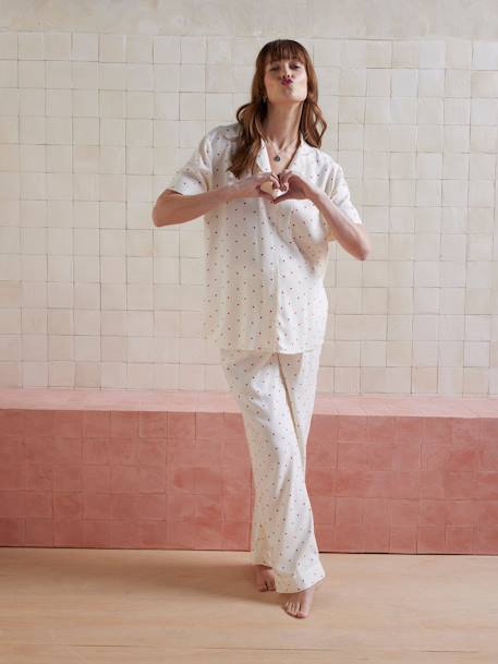 Ensemble 2 pièces pyjama Before and After personnalisable écru 2 - vertbaudet enfant 
