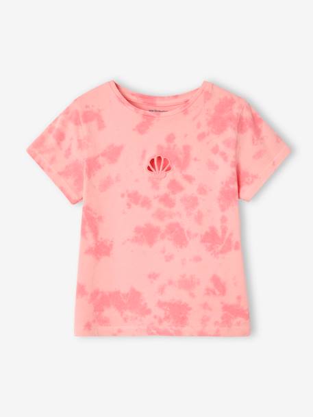 T-shirt tie & dye manches courtes fille rose bonbon 1 - vertbaudet enfant 
