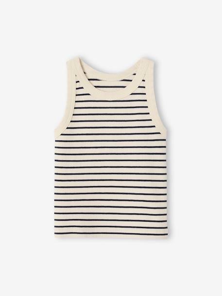 Débardeur fille en côtes écru+Imprimé léopard+rayé bleu+rose bonbon+vert sauge 10 - vertbaudet enfant 