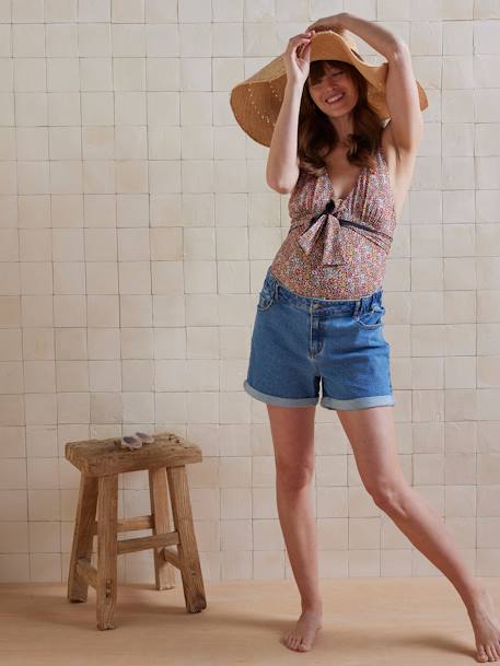 Short denim coupe mom Before and After stone 1 - vertbaudet enfant 