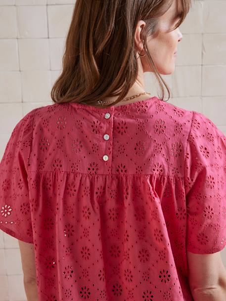 Blouse de grossesse broderie anglaise framboise 5 - vertbaudet enfant 