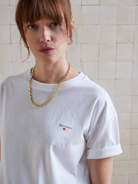 T-shirt de grossesse uni en coton blanc 1 - vertbaudet enfant 