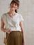 T-shirt irisé de grossesse en viscose et lin beige doré 1 - vertbaudet enfant 