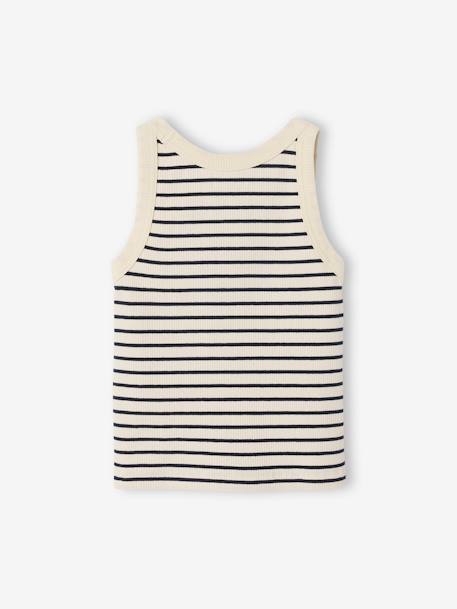 Débardeur fille en côtes écru+Imprimé léopard+rayé bleu+rose bonbon+vert sauge 11 - vertbaudet enfant 