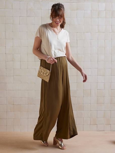 T-shirt irisé de grossesse en viscose et lin beige doré 2 - vertbaudet enfant 