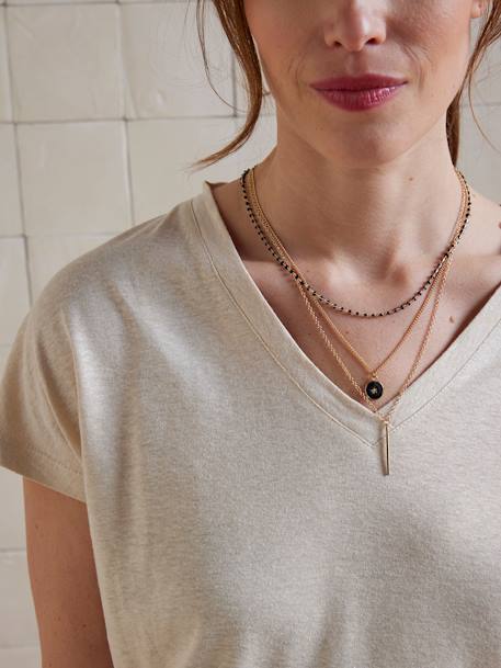 T-shirt irisé de grossesse en viscose et lin beige doré 5 - vertbaudet enfant 