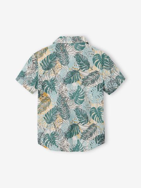 Chemise manches courtes garçon vert imprimé 3 - vertbaudet enfant 