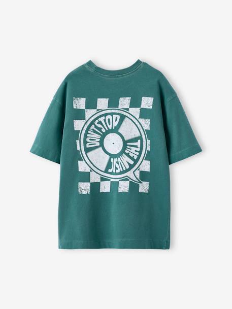 T-shirt garçon motif devant/dos effet délavé écru+vert d'eau 11 - vertbaudet enfant 