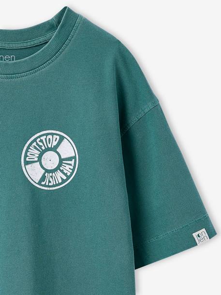 T-shirt garçon motif devant/dos effet délavé écru+vert d'eau 12 - vertbaudet enfant 