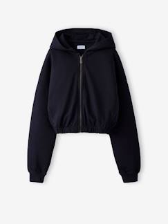 -Sweat cropped zippé à capuche fille