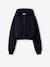 Sweat cropped zippé à capuche fille anthracite 1 - vertbaudet enfant 