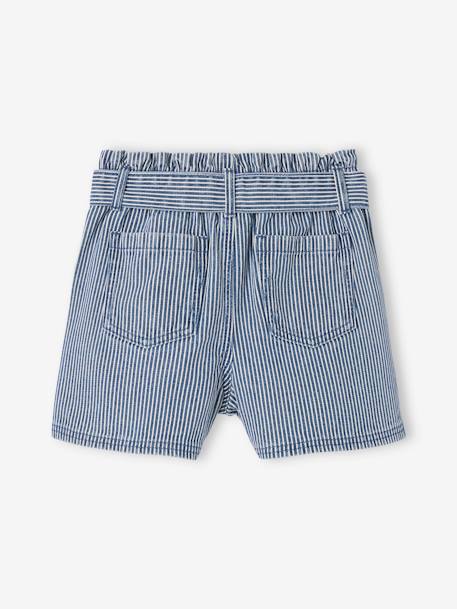 Short paperbag rayé fille rayé bleu 3 - vertbaudet enfant 