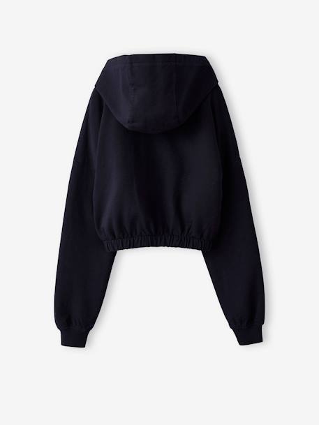 Sweat cropped zippé à capuche fille anthracite 2 - vertbaudet enfant 