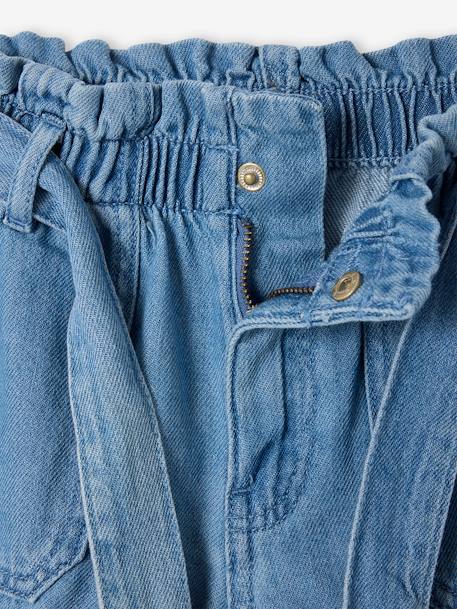 Short fille en denim léger style paperbag bleu clair 4 - vertbaudet enfant 
