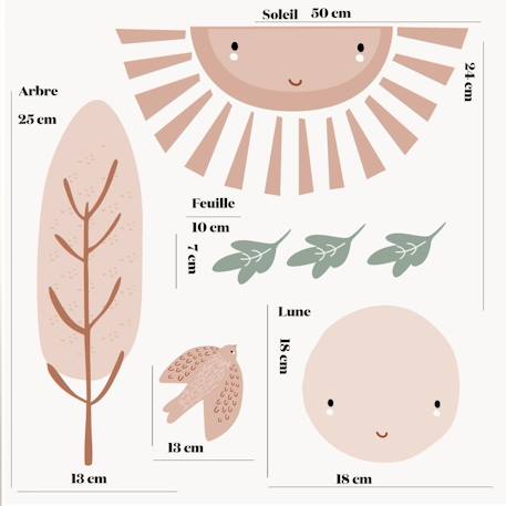 Stickers decor xxl paloma Multicolore 4 - vertbaudet enfant 