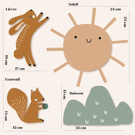Stickers decor xxl edgar le renard Multicolore 3 - vertbaudet enfant 