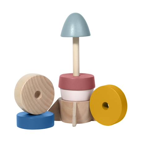 Tour à empiler fusée en bois Multicolore 6 - vertbaudet enfant 
