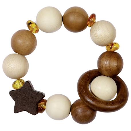 Hochet bois flexible etoile et ambre Multi-coloured 2 - vertbaudet enfant 