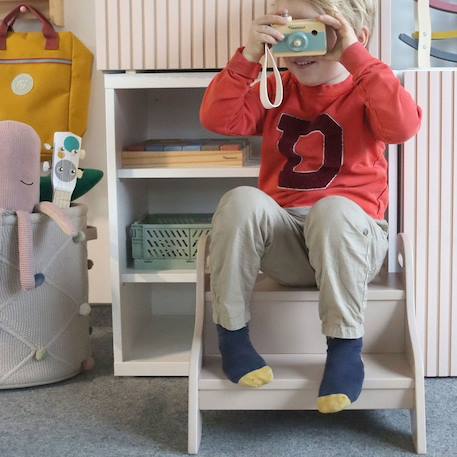 Marchepied enfant en bois Aquamarine+Gris clair+rose foncé+Sable 20 - vertbaudet enfant 