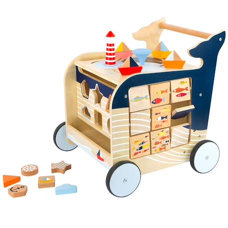 Chariot de marche baleine Bleu 1 - vertbaudet enfant 