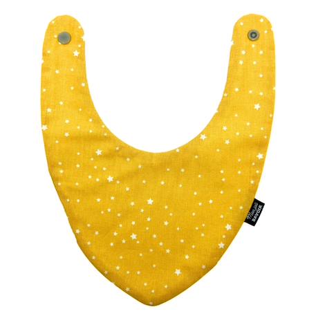 Bavoir bandana (bleu imprimé feuilles) Animaux polaires+Blanc étoiles+Bleu imprimé feuilles+Gris étoiles+Jaune étoiles+Jaune feuilles+Kaki triangles+Koala moutarde+Menthe+Monaha+Oasis+Ourson+Petites oies+Rose étoiles+Rose pâle étoiles+Savane+Sunny 13 - vertbaudet enfant 